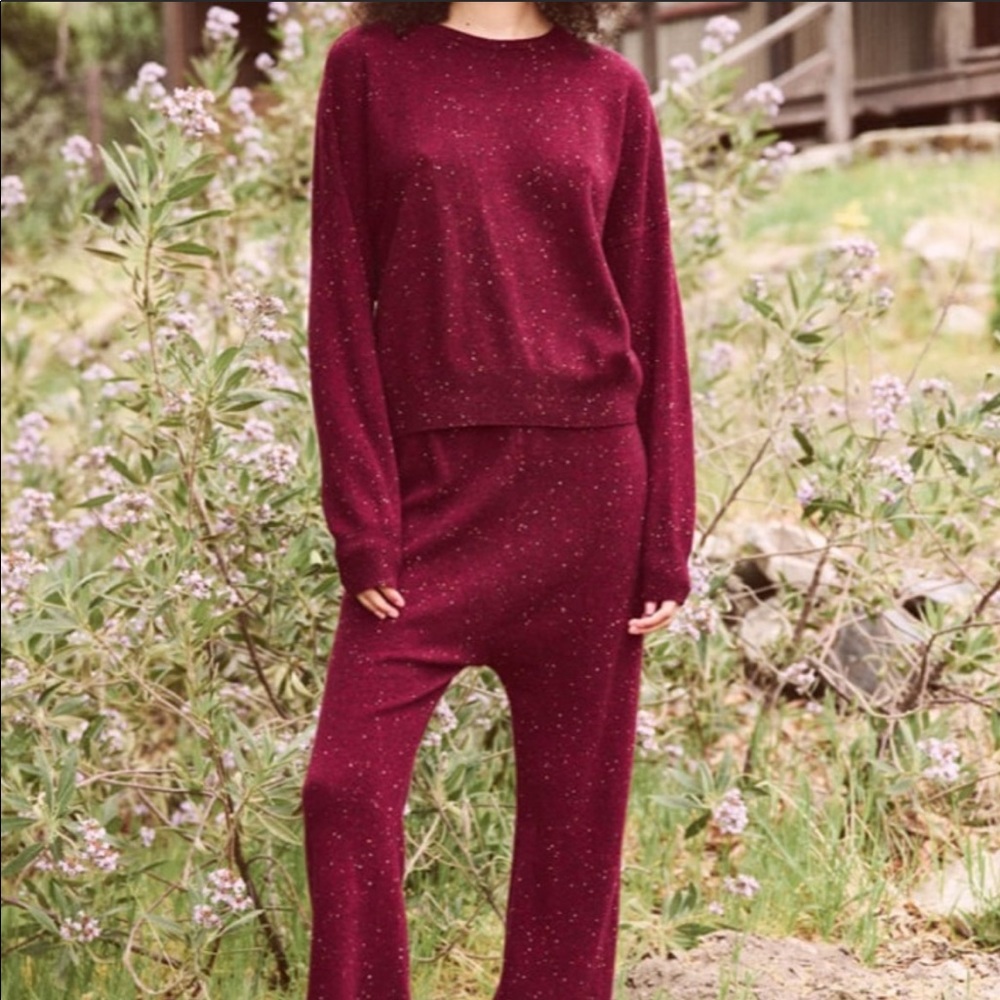 The Great. cashmere academy sweater & jersey crop set - Picture 3 of 3